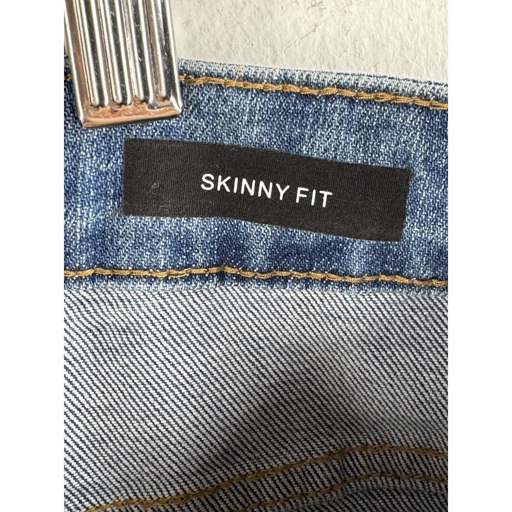 Judy Blue Lemon Patch Skinny Fit Jeans Womens Size 13/31 Blue Distressed Stretch - Picture 8 of 11